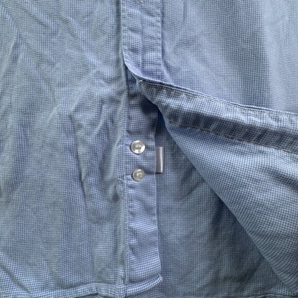 Thomas Pink Long Sleeve Button Up Shirt Men Cotton Blue Check 18 Slim Fit Woven - Picture 9 of 13